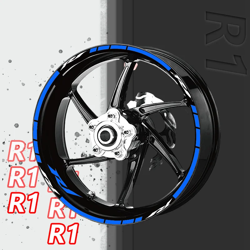 

For YAMAHA YZF R1 R1M R3 R6 R15 R25 Motorcycle Wheel Stickers Tire Rim Stripes Decals Reflective Sticker Waterproof Accessories