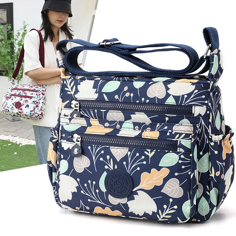 Fashion Multi-compartment Lightweight Women's One-shoulder Cross-body Cloth Bag Anti-splashing Water Mom Travel Mobile Phone Bag