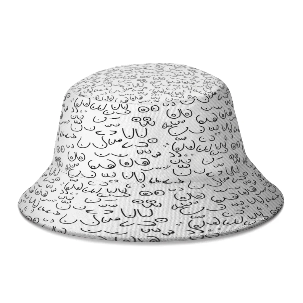 Different Sorts of Boobs Pattern  Bucket Hat For Women Men Students Foldable Bob Fisherman Hats Panama Cap Autumn