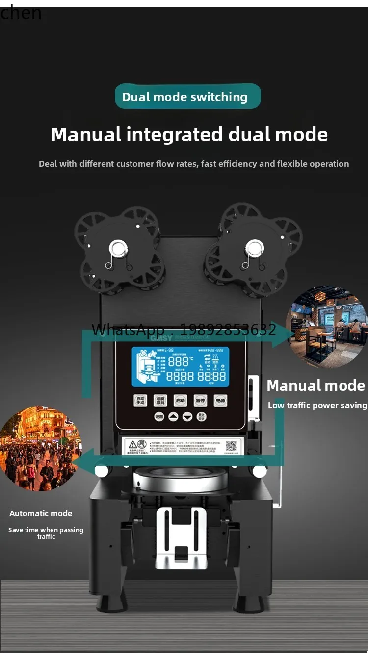 macchina automatica per sigillare il latte e il tè, macchina commerciale per sigillare il latte di soia, bevande calde e fredde