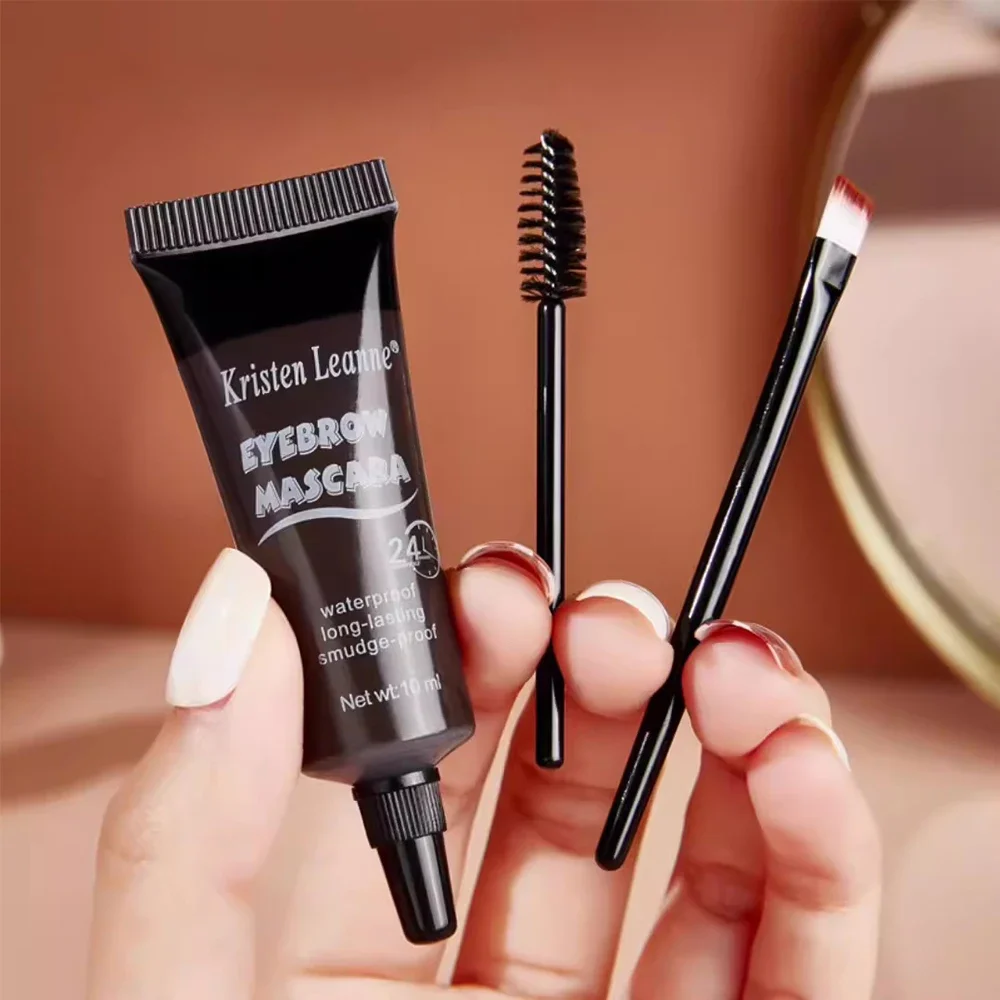 Waterproof Eyebrow Cream with Eyebrow Brush Natural Eyebrow Enhancers Gel Long Lasting Black Brown Wild Eyebrows Tinted Makeup