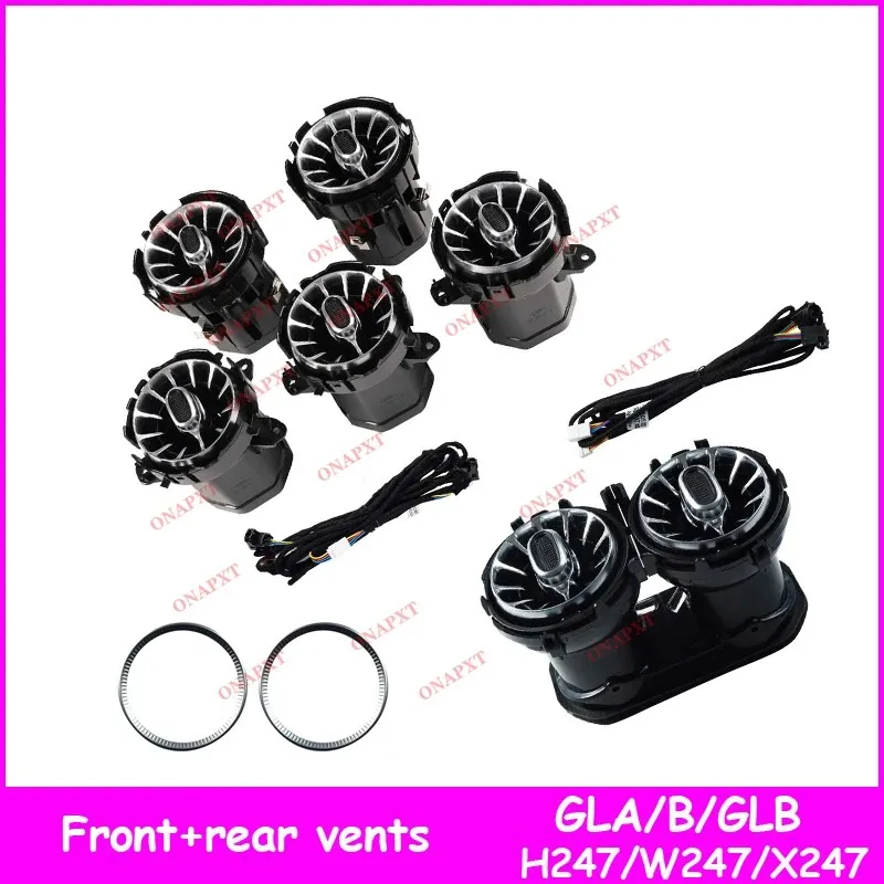 

64-color Air Vent For Benz GLA H247 B W247 GLB X247 Outlet Nozzle Tweeter LED Door Decorative Lamp Ambient Light RHD Dashboard