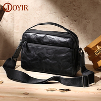 JOYIR Genuine Leather Shoulder Crossbody Bag for Men Work Business Vintage Small Messenger Bag Travel  Satchel Bag Handbags