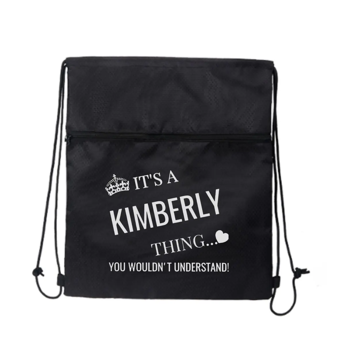 

Кимберли Личное искусство Черная минималистичная уличная сумка на молнии на шнурке