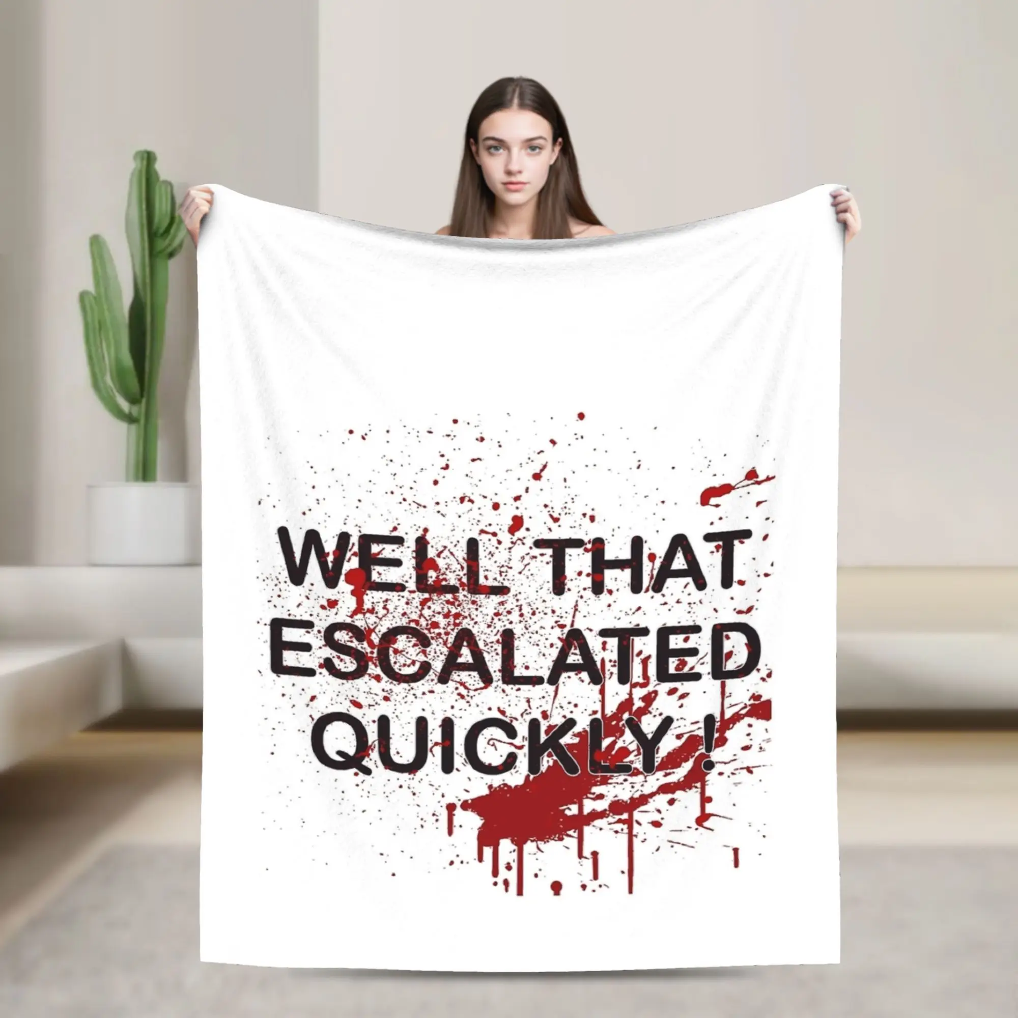 

That Escalated Quickly Blood Spatter Blankets Flannel Summer Multifunction Warm Throw Blanket for Home Couch Bedding Throws