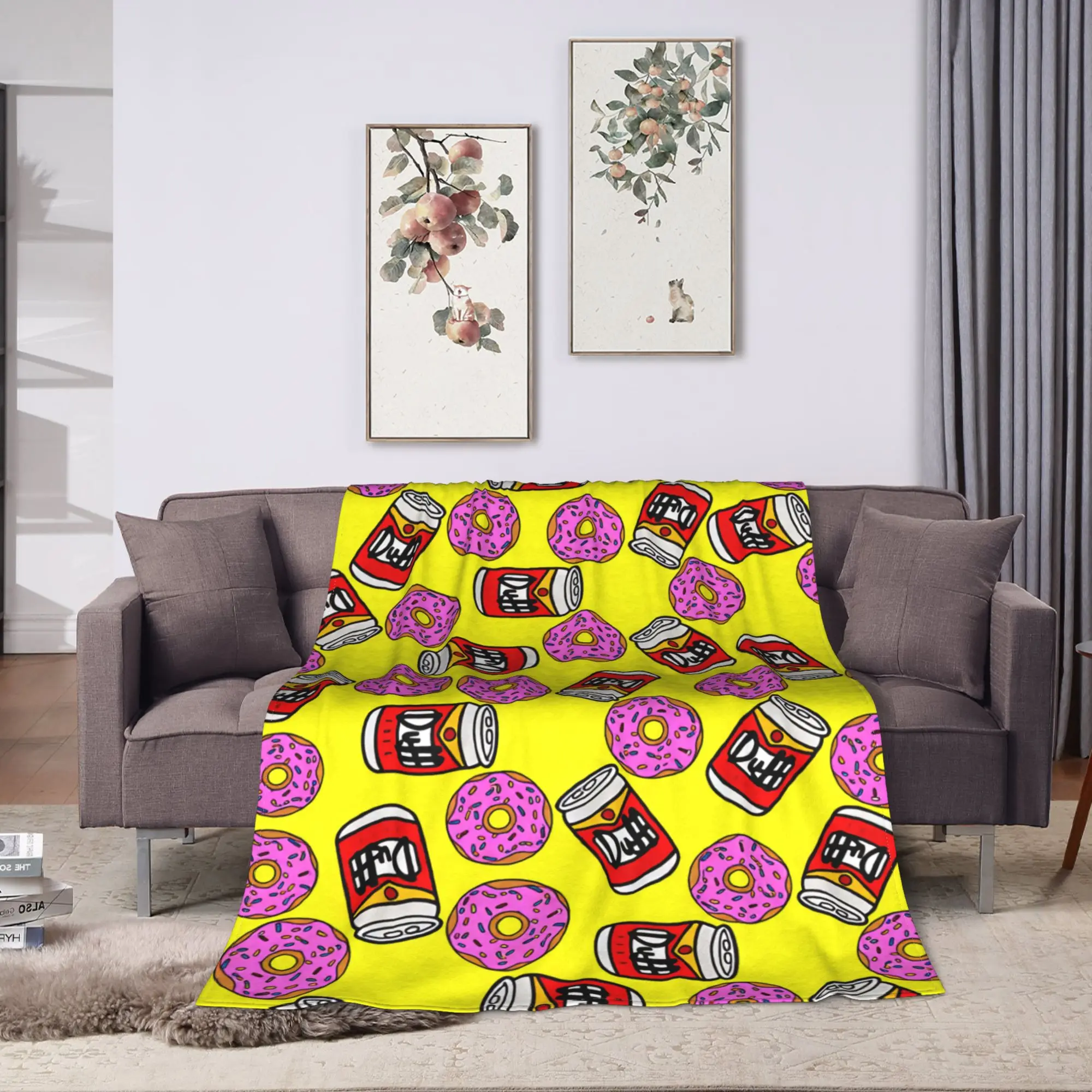 The S-simpsons  Warm Blanket  Travel Office Plush Throw Blanket Street Trend Couch Chair Flannel Bedspread Sofa Bed Cover