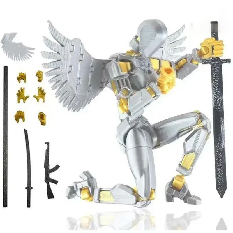 Not Assembled Action Figure Set Giant Sword Titan Robot Action Figure DIY Dummy Doll Ornament 3D Articulated Figures