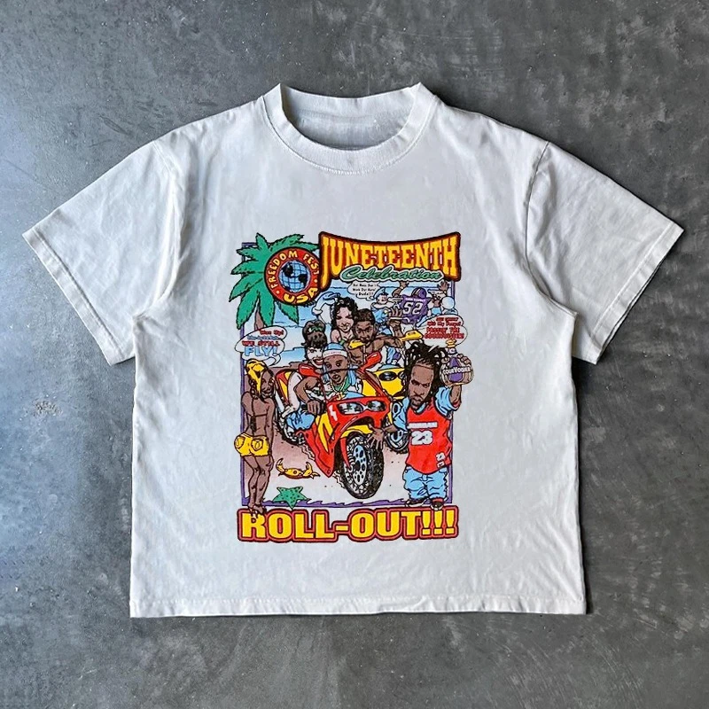 ART Fashion West Coast Ins Ami كاكي هاي ستريت للرجال والنساء من القطن الخالص بأكمام قصيرة تي شيرت الهيب هوب عصري رائع