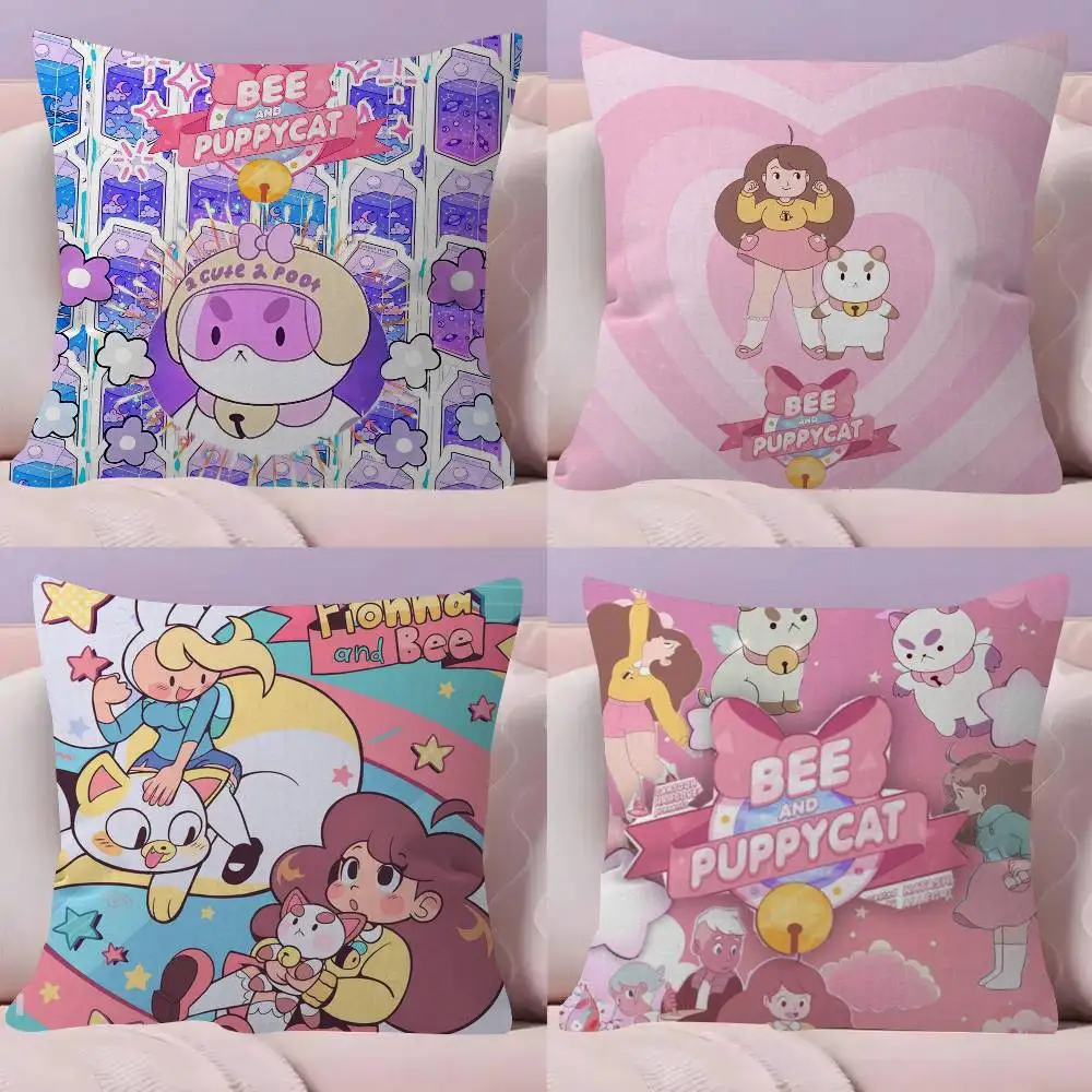Bee And P-PuppyCat Anime    Personalized Pillow Cover Kids Bedroom Wild Party Decor Pillowcase kid Birthday shower Gift