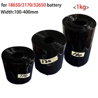 Tubo termorretráctil de aislamiento de PVC negro, paquete de batería de litio 18650/21700/26650/32650, tubo aislante de película retráctil, 1kg