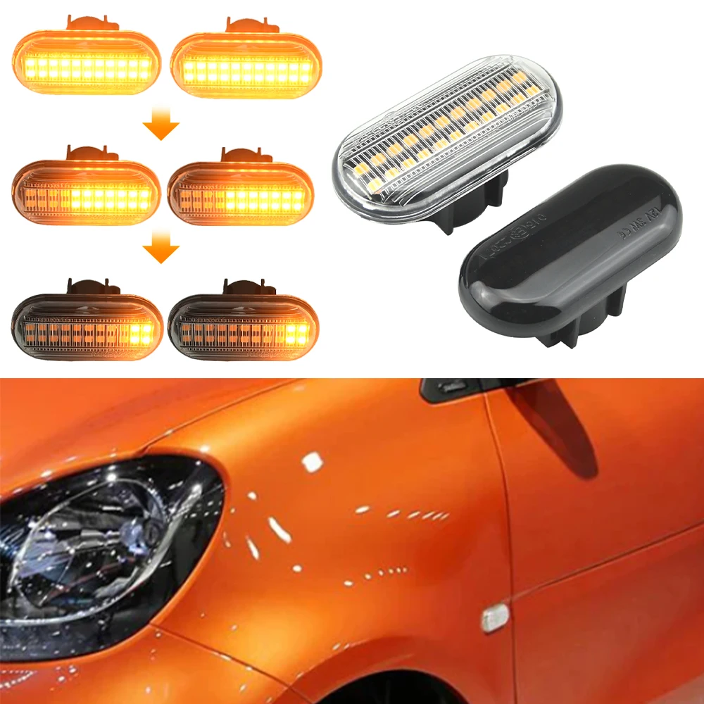 For Mercedes-Benz Smart FORTWO For Renault KANGOO MEGANE ESPACE TWINGO MASTER Led Dynamic Side Marker Turn Signal Lamps Lights