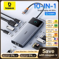 Baseus 10Gbps USB C HUB 4K 60Hz Type C to HDMI RJ45 Ethernet PD 100W for MacBook iPad Sumsang PC Tablet Phone USB 3.2 Gen 2 Hub