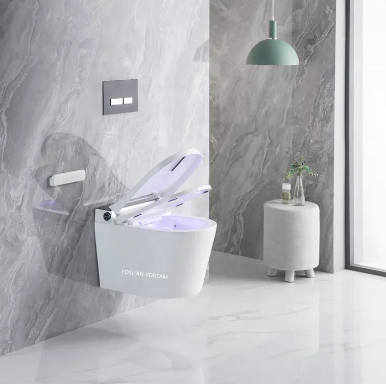 

Smart Toilets intelligent Concealed Cistern Inodoro Wall Hung Ceramic Toilette Wash Down P-Trap Hanging Toilets