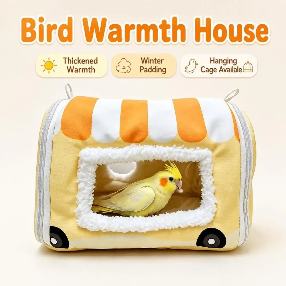 Warm Parrots Hanging Cage Fleece Lined Chew-Proof Parrots Sleep Shelter Cozy Enclosed Small Animal Bed for Parrot Cockatiel