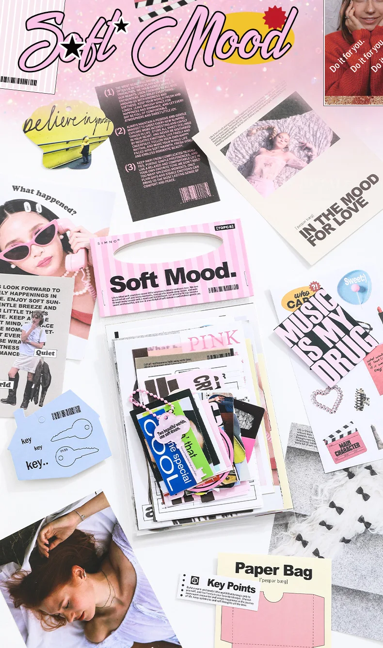 TIANZI 70 pcs Garden Post Office Collection Light Paper Material Pack DIY Handbook Collage Journal Notebook Scrapbook Envelope