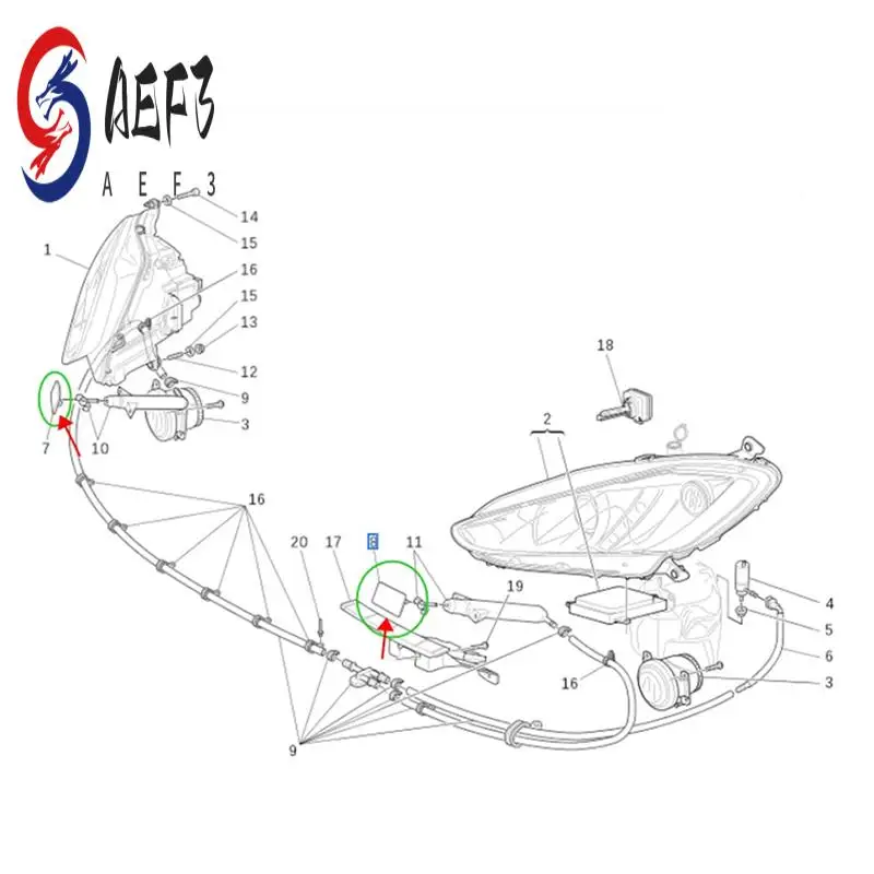 

AEF3-Left Front Bumper Headlight Washer Cover 80056710 For Maserati Granturismo Grancabrio Stradale 2008-2017 Protective Caps Pa