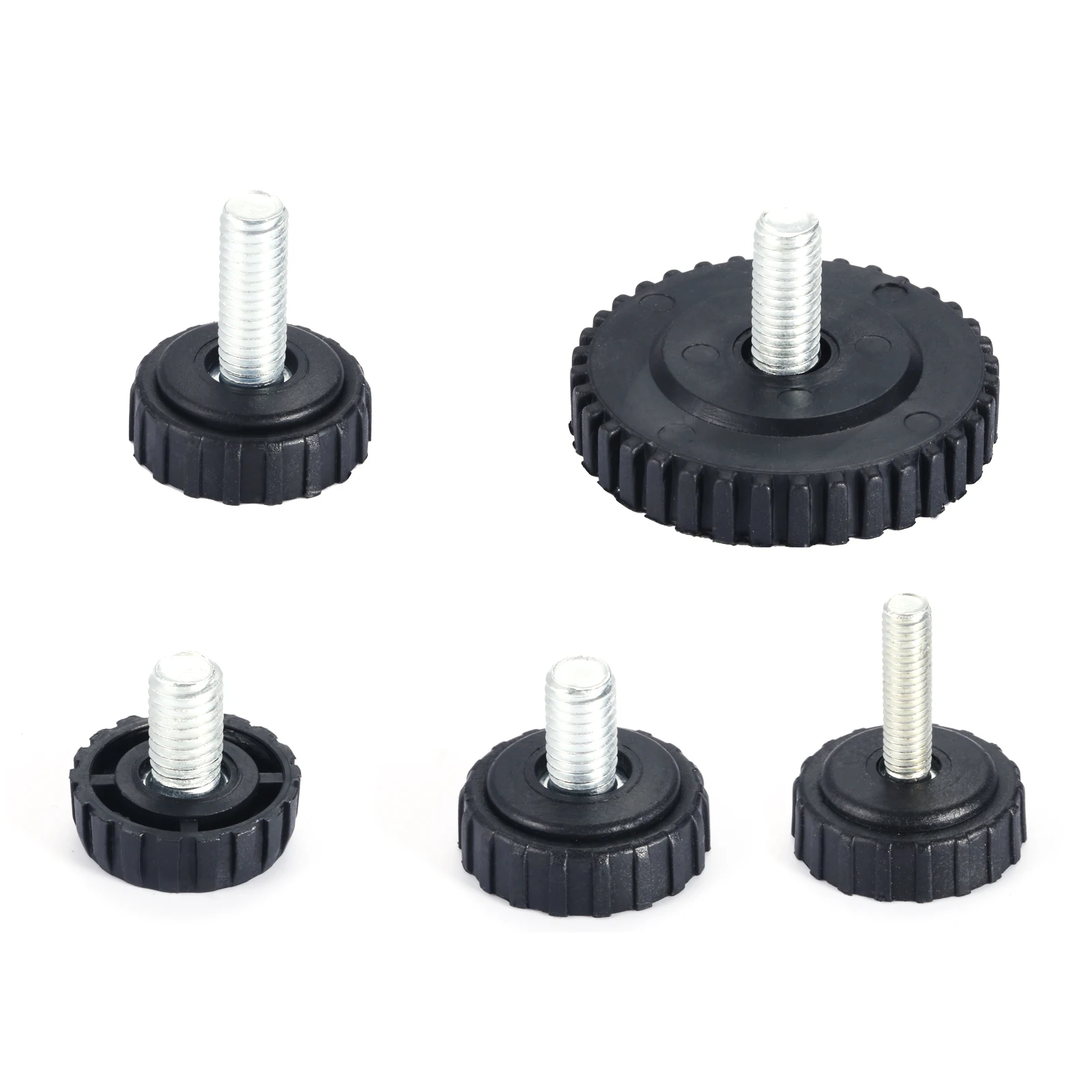 Mobiliário ajustável Pés Nivelamento Pad, M6, Parafuso M8, Protetor de Piso, Tabela Leg Bolt, Cadeira Pad, Gabinete Glide, Dia 24-50mm, 10 Pcs, 5Pcs