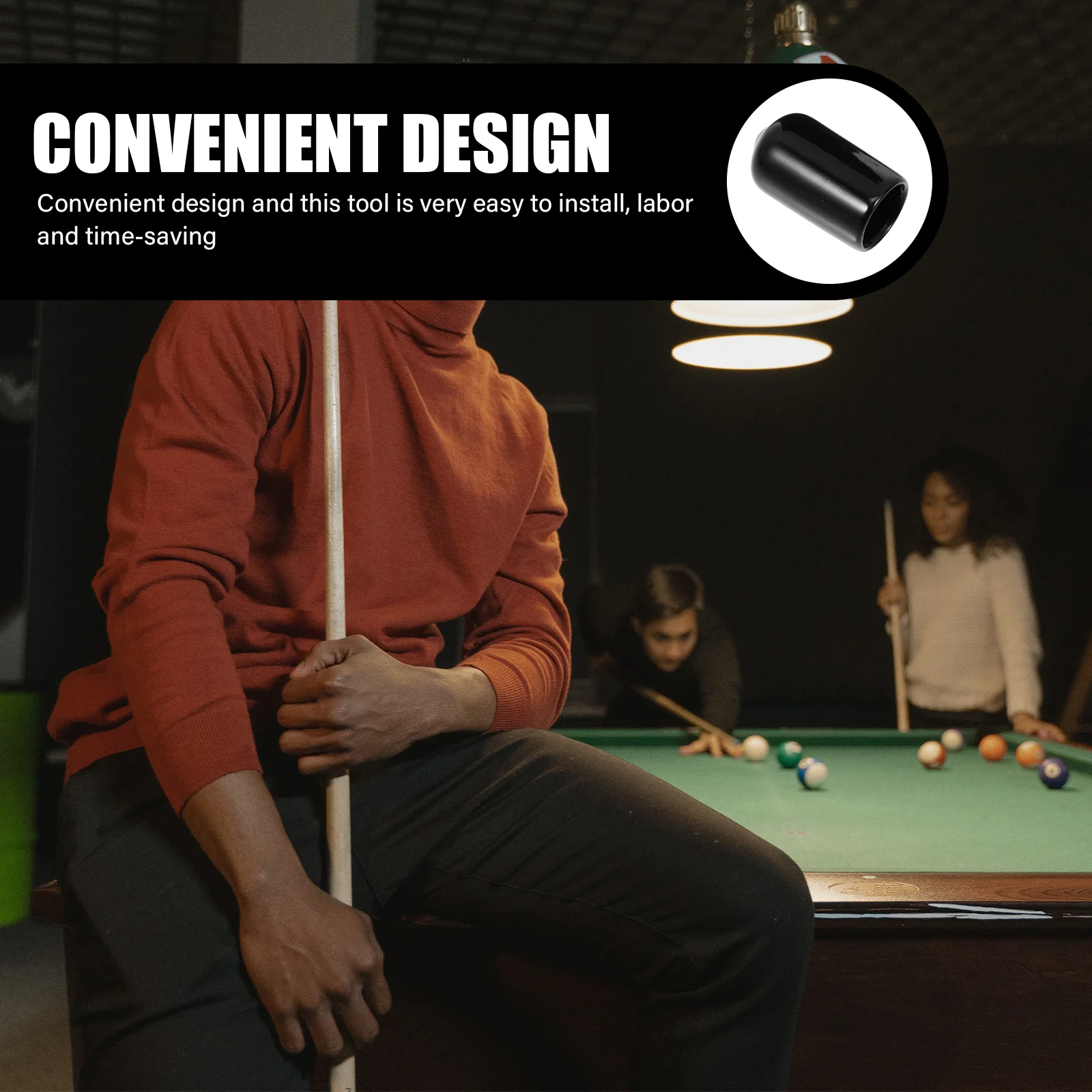 

10Pcs Cue Head Covers Black Rubber Tip Protector for Billiard Cue Improve Hit Rate Scratch Resistant Pool Accessory Gift Idea