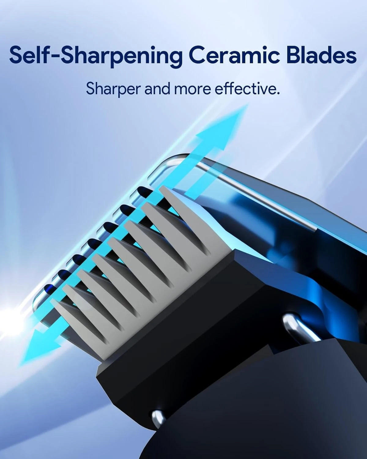 Replacement Blades Compatible for OneBlade QP2620/QP2630 - Self-Sharpening Ceramic & Rounded Safety Edges Precision Trimmer