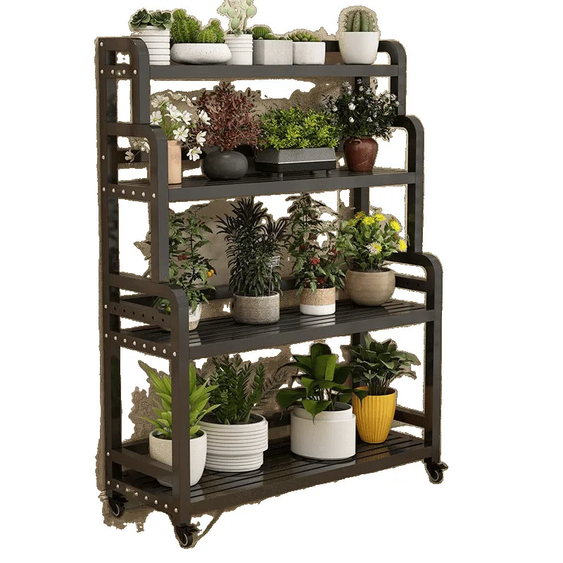 Flower rack Balcony Multi-layer flower rack Indoor home floor-to-ceiling wrought