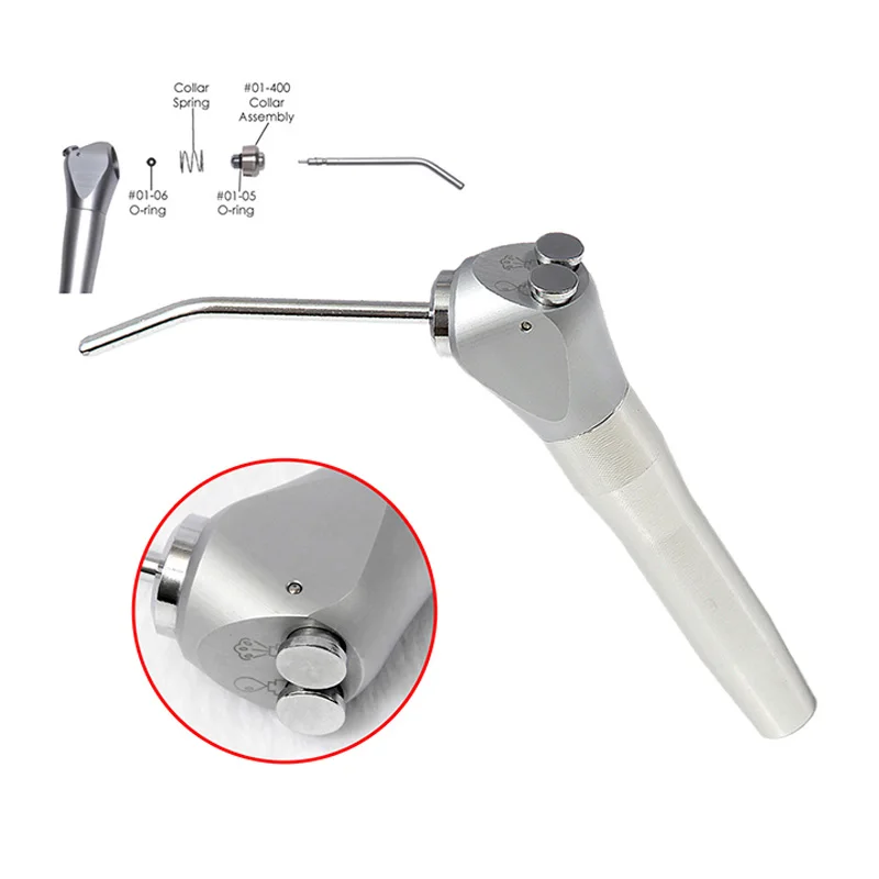 Dental 3 Way Air Water Spray Syringe Handpiece Kit with 2 Nozzles Tips Tubes for Dentist Chair Unit Clinic Equipment
