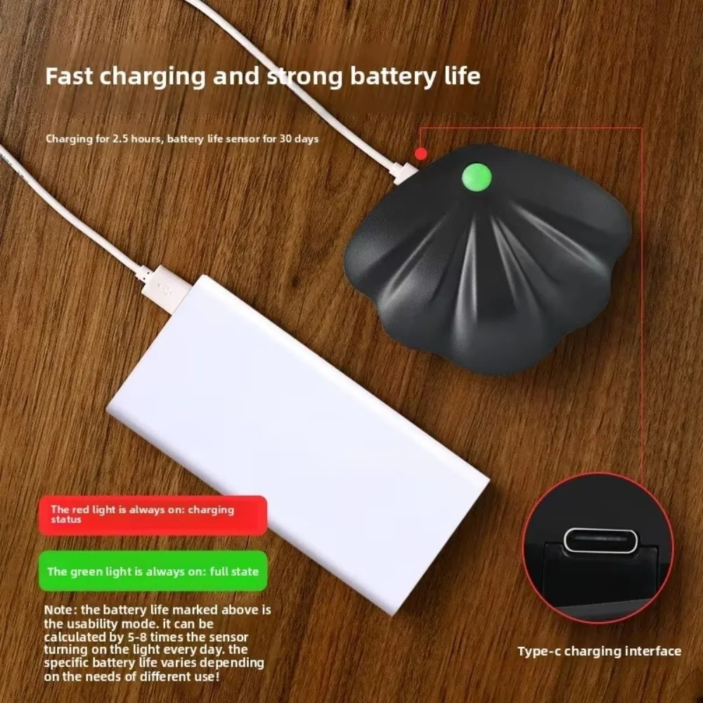 Three Colors LED Night Light Adjustable Brightness Energy Saving Shell Shape Lamp Plastic Shell USB Charging