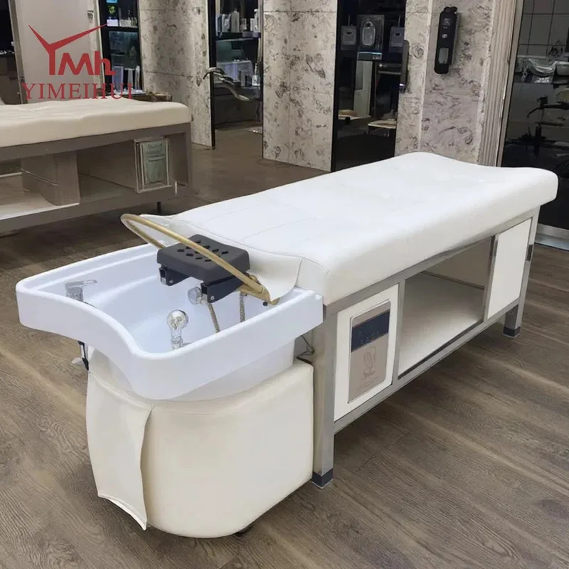 Salon Vollliegend Japanisch Thai Head Spa Shampoo Bett Wasserzirkulation Haarbehandlung Kunstleder für Friseursalon