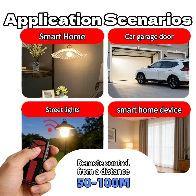 Compatible with LiftMaster 3-Button 433MHz Keychain Transmitter Garage Door Remote Control Universal Security+ 2.0 Opener Remote