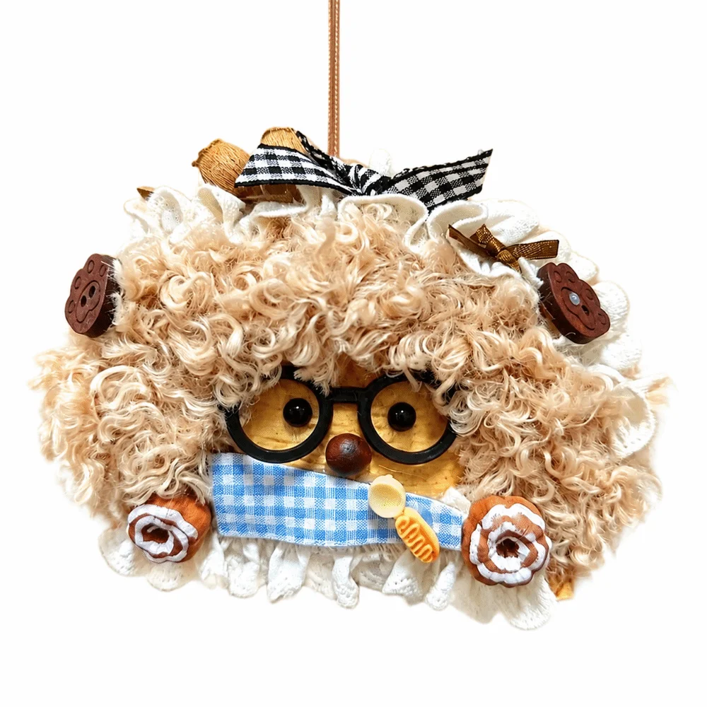 Cute Handmade Nut Shell Fuzzy Bean Ornament Hanging Pendant Gift
