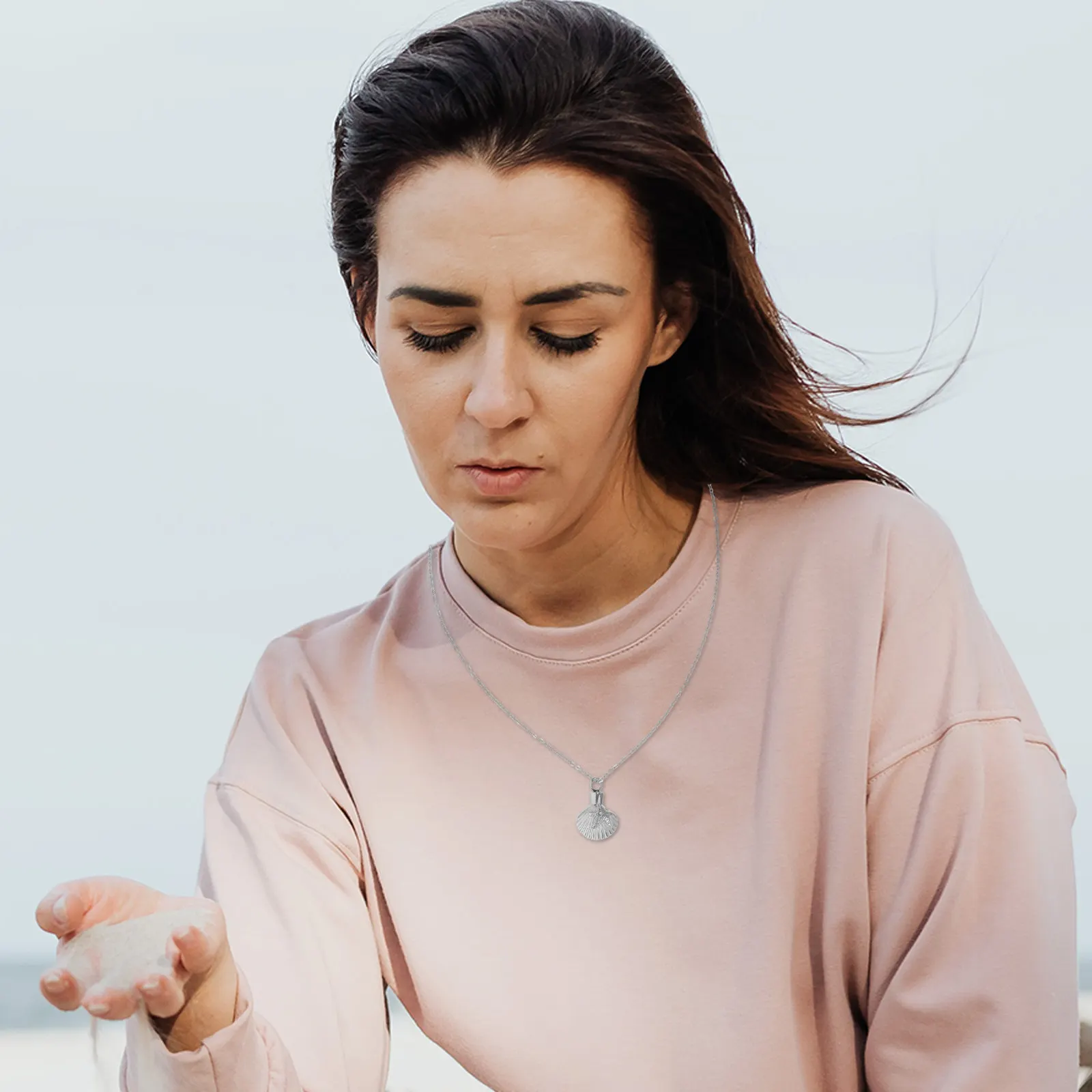 

Мини-кулон-урна для праха питомца из нержавеющей стали в форме ракушки, памятное украшение для хранения праха животных, ожерелье-сувенир