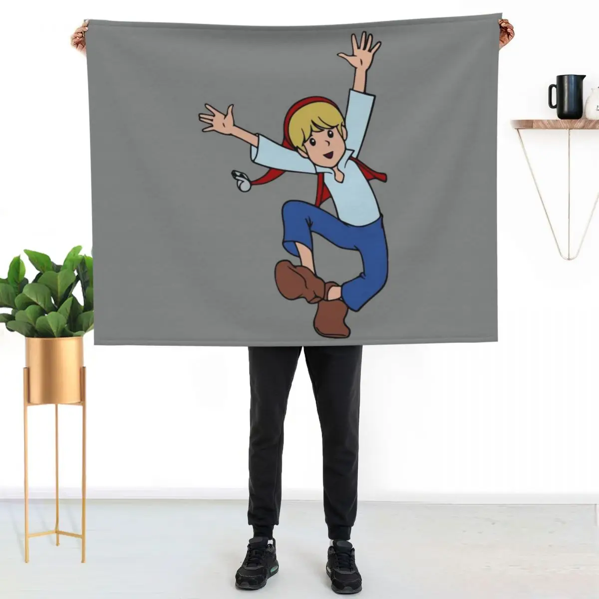 

Nils Holgersson Jumping Throw Blanket Ultra Plush Cozy Blanket for Napping Sleeping