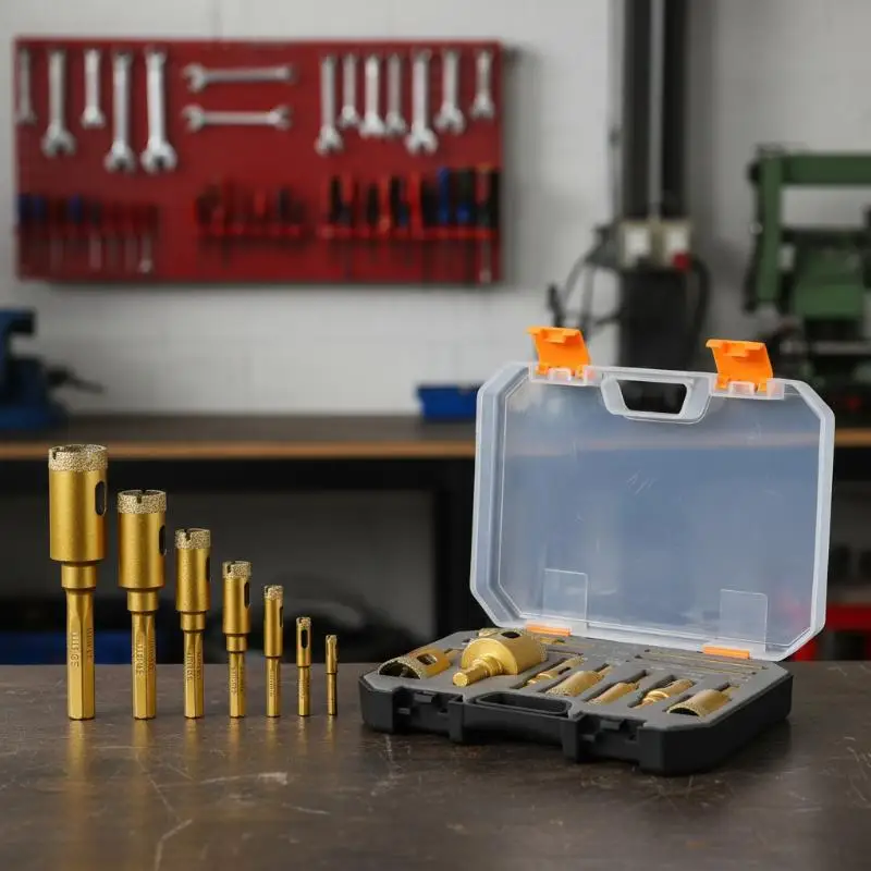 

Diamond Tipped Drill Bit Set 12Pcs 6-35mm for Glass Marble Stone Smooth for Home Maintenance