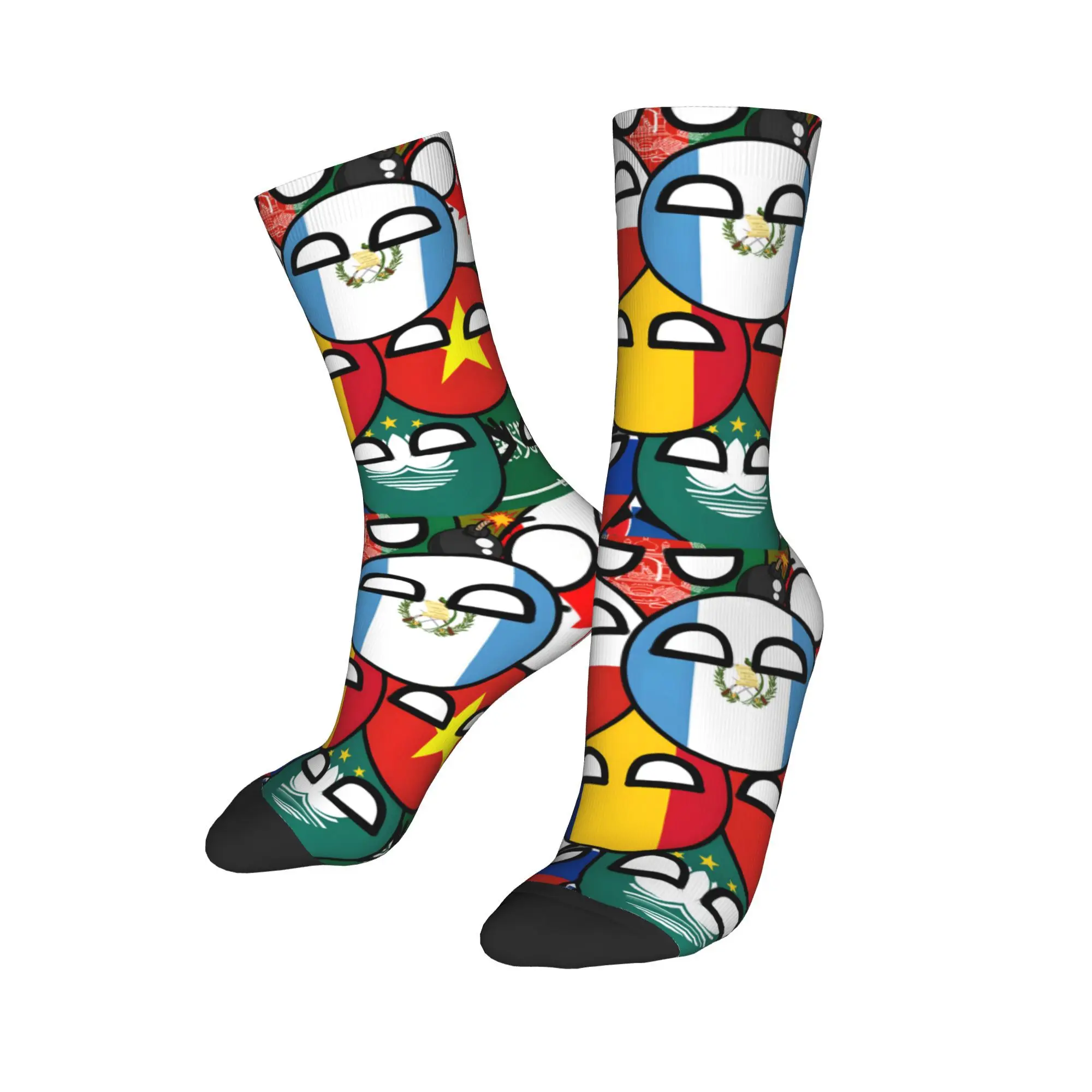 

Custom Cool Men's Countryball Cartoons Anime Dress Socks Unisex Comfortable Warm 3D Printing Classical Crew Socks