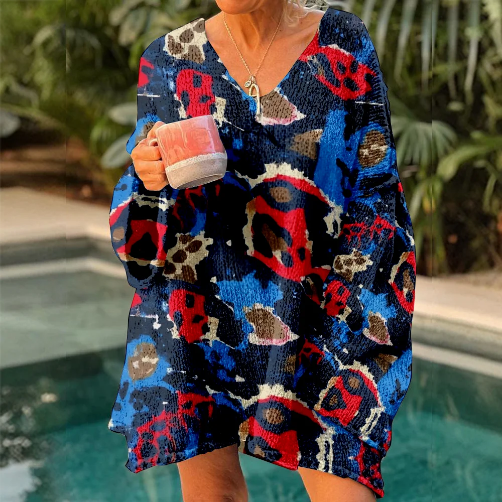 

Autumn Winter Knitted sweaters leopard Women's Oversized Sweaters 2025 Lightweight Pullover Trendy Soft Y2k jumpers for girls