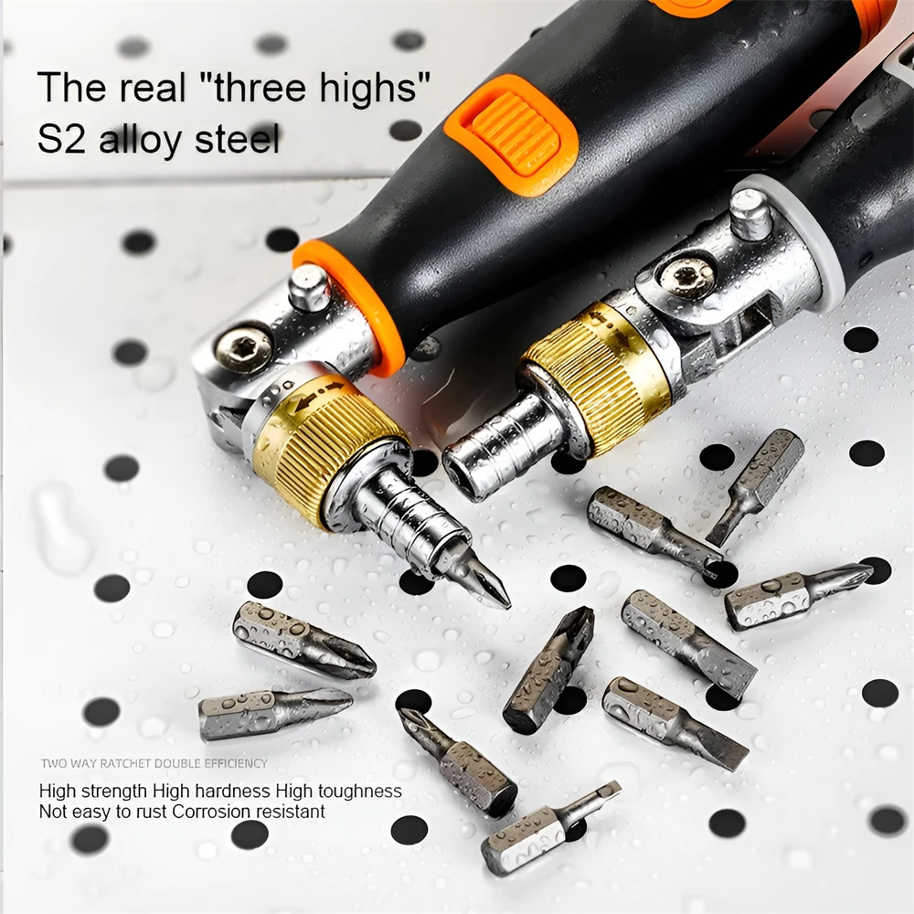 Imagem -03 - Multifunções Ratchet Corner Screwdriver Grupo Portátil Hidden Bit Combinação Multi-ângulo Novo