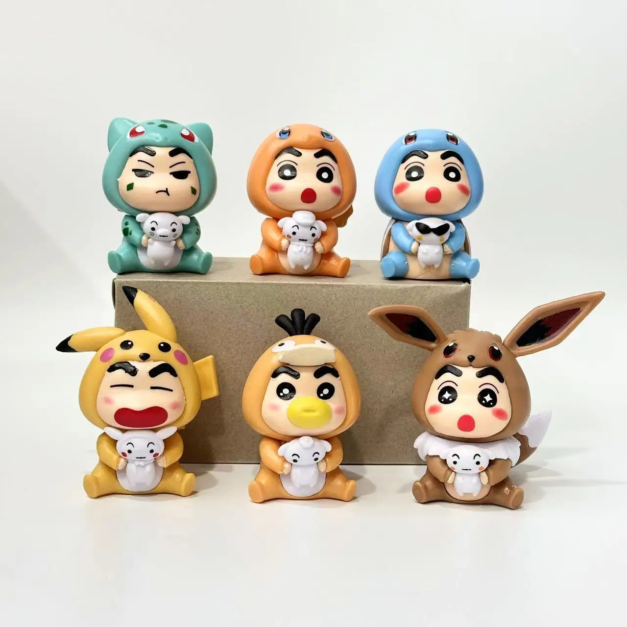 

New Bandai Pokemon Figure:Adorable Psyduck Squirtle Bulbasaur DIY Toy Decor for Fans Collectors Kids Party Gift Home Office