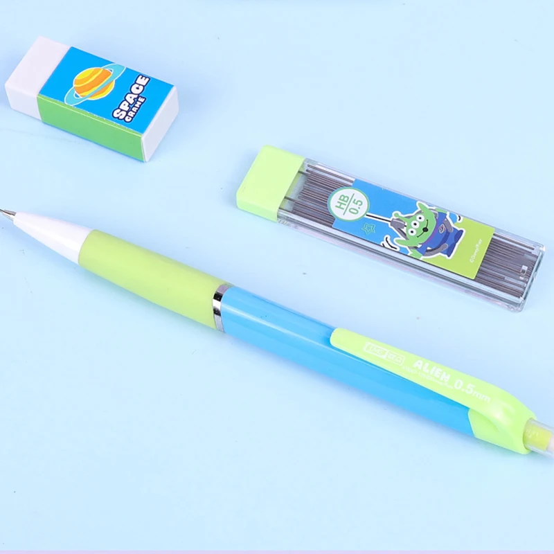 Disney Mechanical Pencils Eraser Pencil Lead Stationery Set Lotso Spiderman Elsa Kids Automatic Pencil School Supplies Wholesale