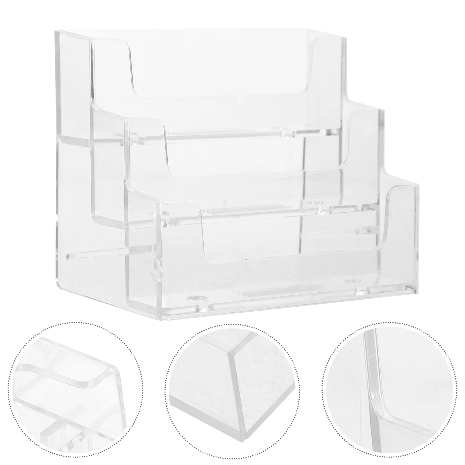 

3 Tier Business Card Holder Holders Multi-layer Box Organizer for Desk Storage Rack Office