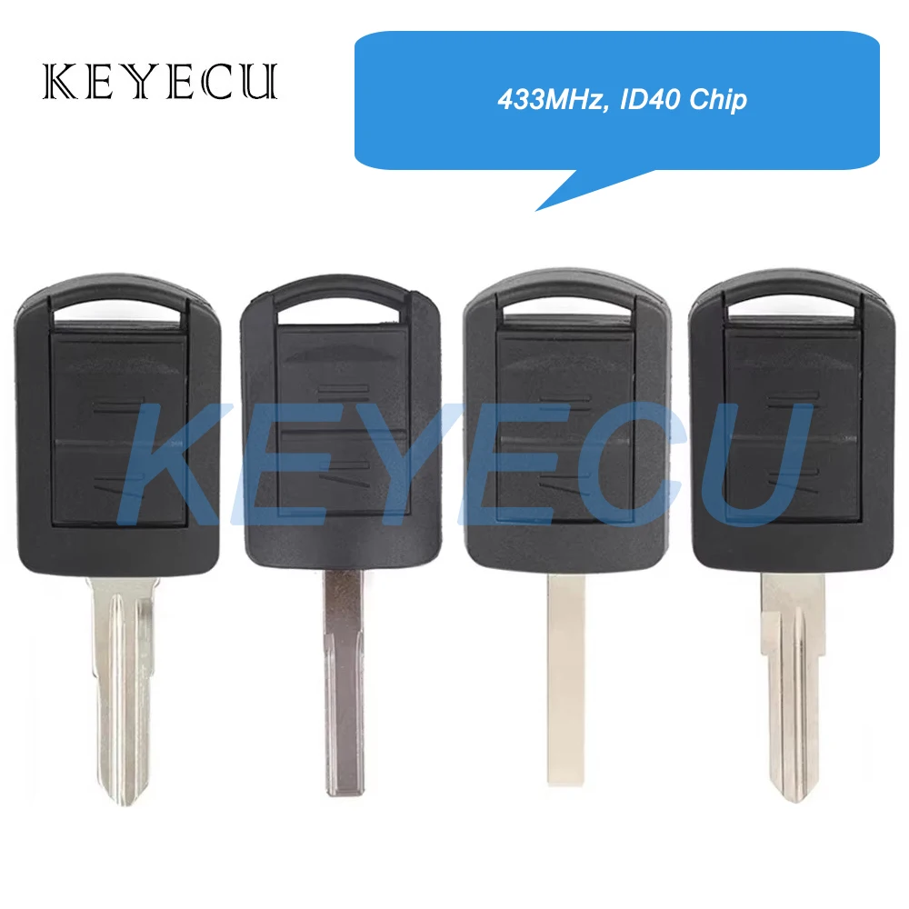 Keyecu Opel Vauxhall Corsa C 2001 2002 2003 2004 2005 2006 2007 용 리모컨 열쇠 고리, 5WK48669, 433MHz ID40 칩, 2 버튼