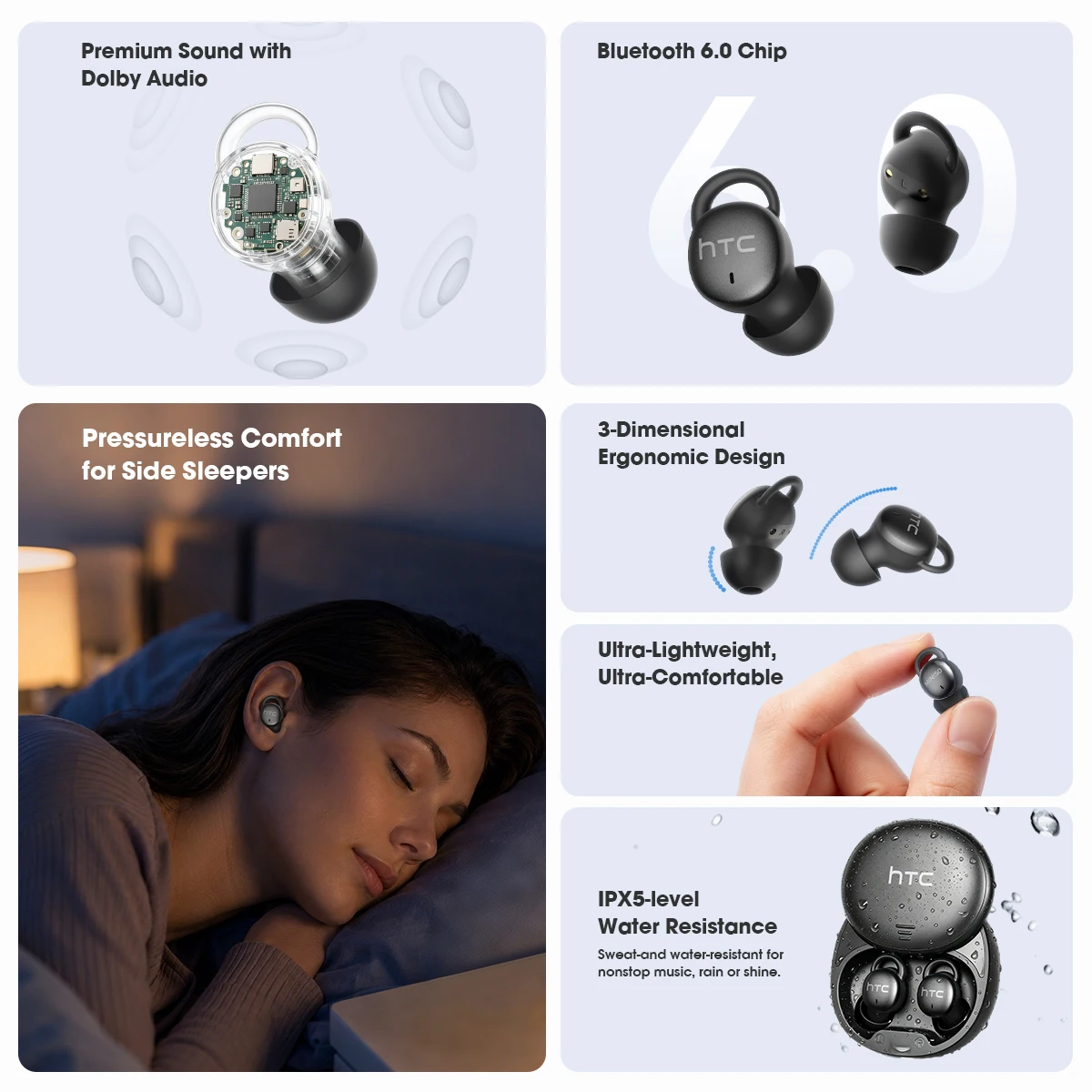 HTC Schlaf-Ohrhörer Kabellose  – Sleep Mask Headphones Bluetooth Bewertung und Preis