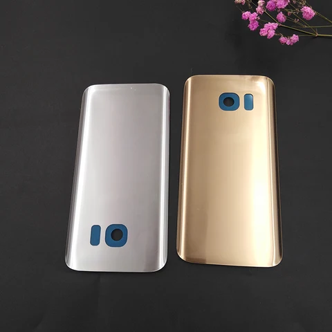 Задняя крышка батарейного отсека для Samsung Galaxy S7 G930 G930F S7 Edge G935 G935F, задняя панель, дверной корпус, запасные части с логотипом