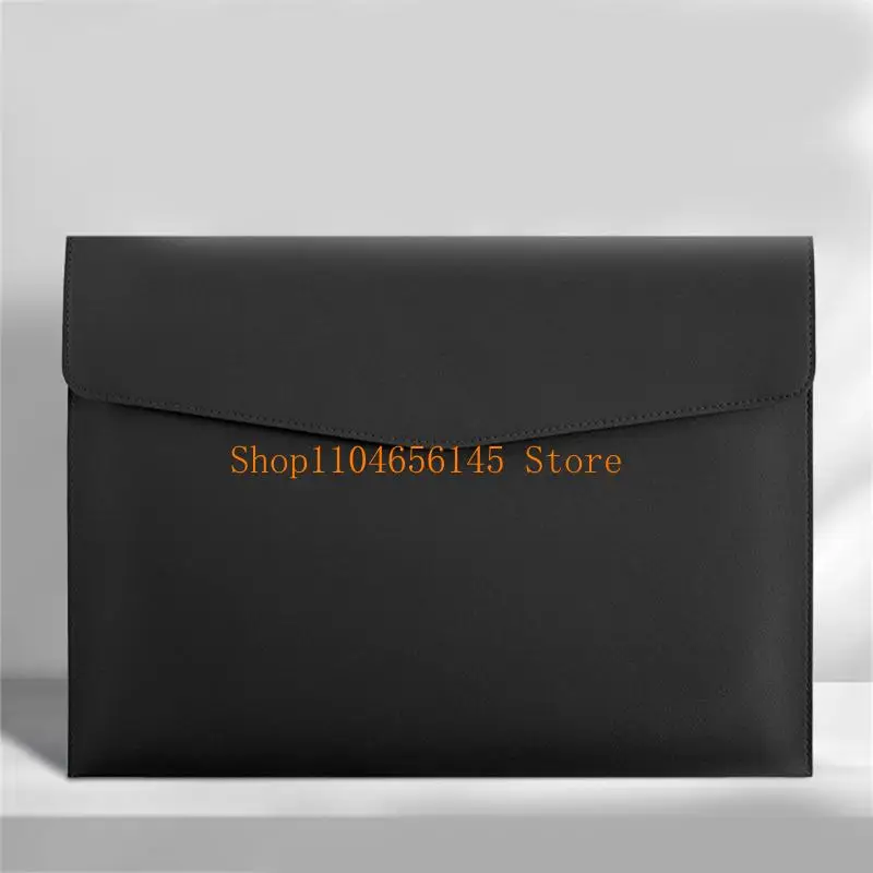 Large Capacity File Organiser Documents Pouches Magnetic Snap Closure Water Resistant Leather Document Folder For Office