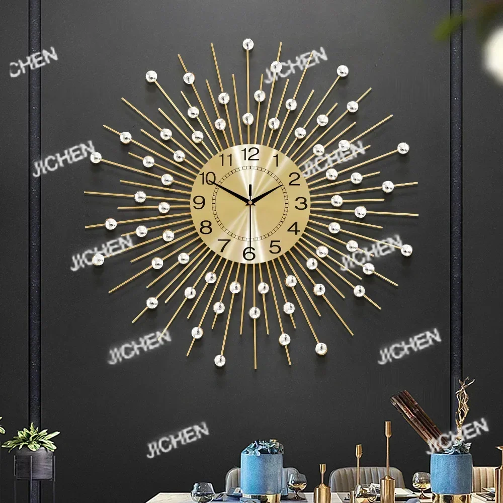 

Jc Gold Large Wall Clock Metal Silent Modern Luxury Nordic Clocks Wall Home Decor Gold Wall Watches Living Room Decoration Gift