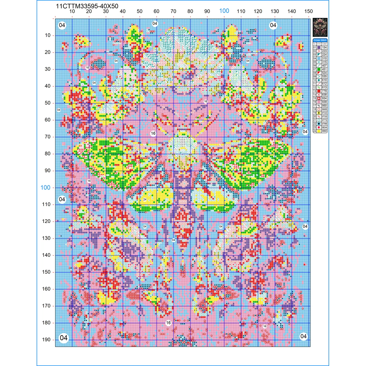 1 Stück 40x50 cm/15,7x19,69 Zoll, 11CT/14CT Kreuzstich-Set, DIY Valentinstagsgeschenk, Stickerei-Set für Festivals und den Alltag. – Detail 2