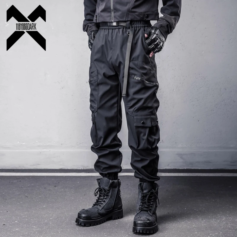

Men's Tactical Joggers with Multi-Pockets 2025 New Cargo Pants Streetwear Black Loose Harem Trousers Techwear Elastic Waist