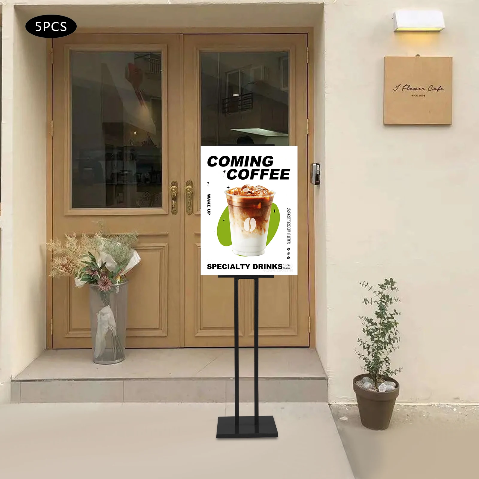 5Pcs Black Height Adjustable Inclined Display Stand Sturdy Stable Base Multi Angle Tilt Design Space Saving Sign Holder For Shop Counter Desktop Commercial Use