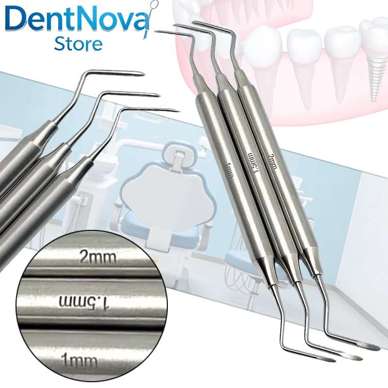 3pcs Dental Surgical Elevator Stainless Steel Root Tip Pick Luxator Minimally Invasive Extraction Tool Periodontal