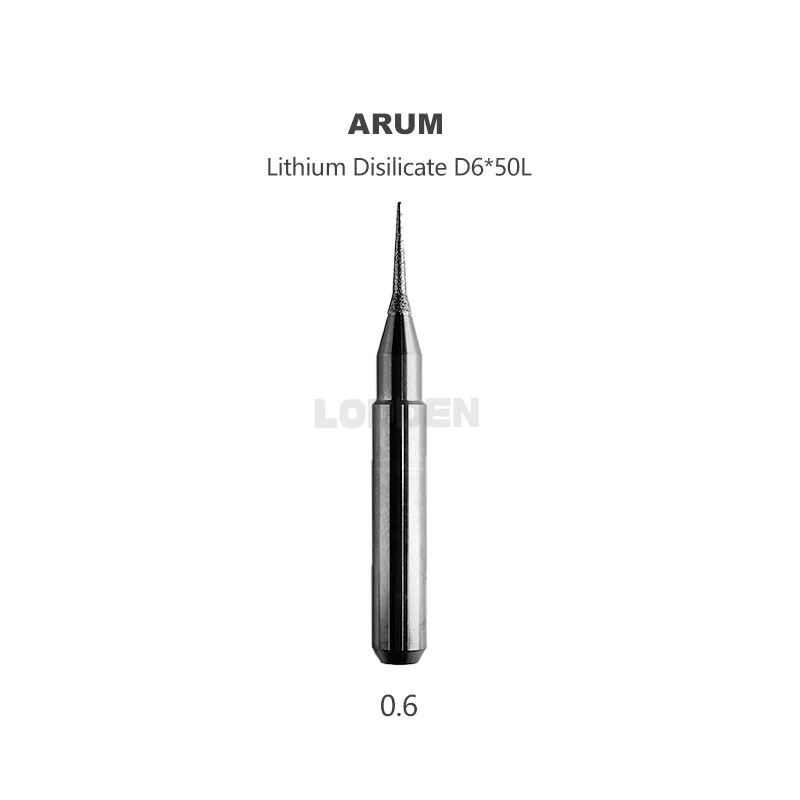 Dental Lab PRECISION TOOL Milling Burs Fit for Arum Machines-Cutting Glass-Cermics- Overall Length 50mm D6 CAD CAM Dental Tools