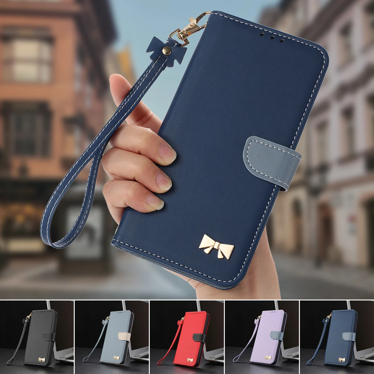 Leder Flip Wallet Case für Samsung Galaxy A17 A37 A57 A07 A16 A26 A36 A56 A15 A35 A55 A14 A34 A54 A13 A53 Kartenhalter Hülle