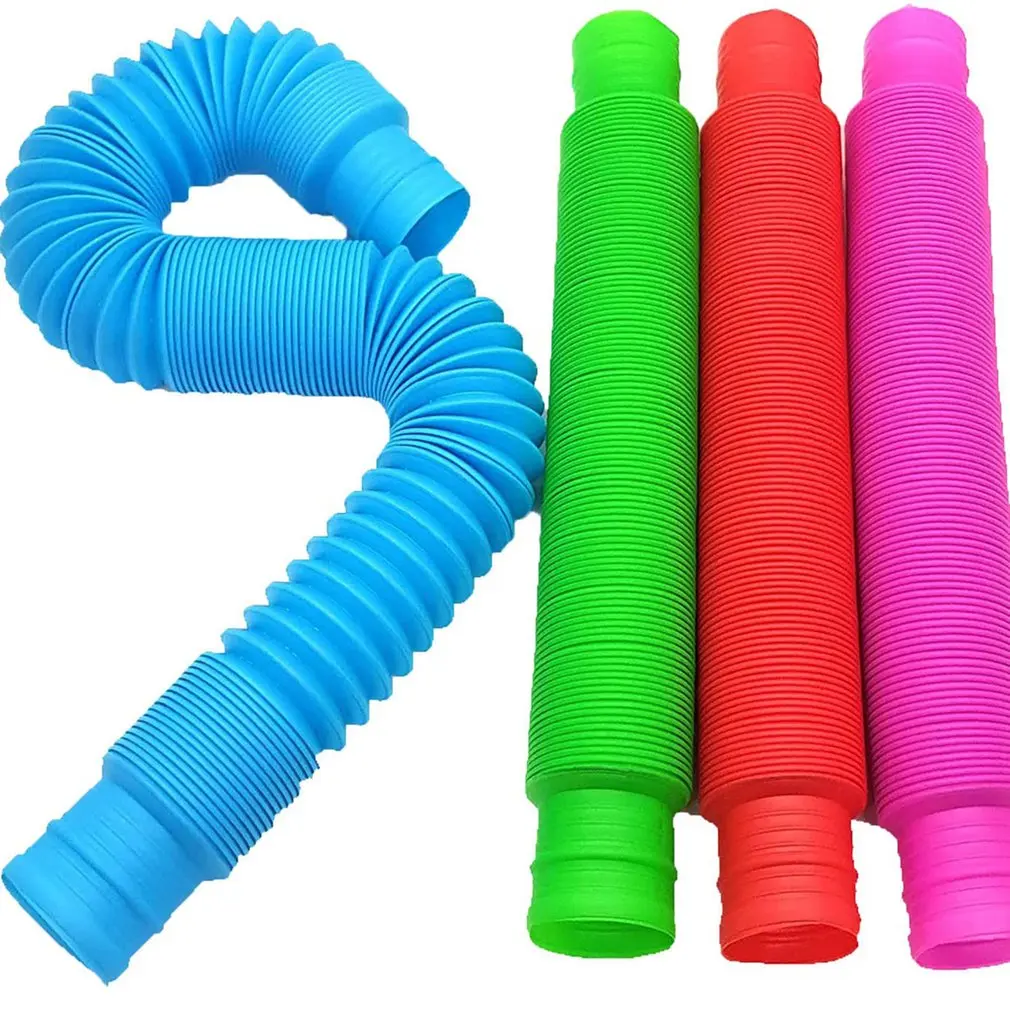 

Mini Pop Tubes Sensory Toy For Adult Fidget Stress Relieve Toys Kid Autism Anti Stress Plastic Bellows Children Squeeze Toy